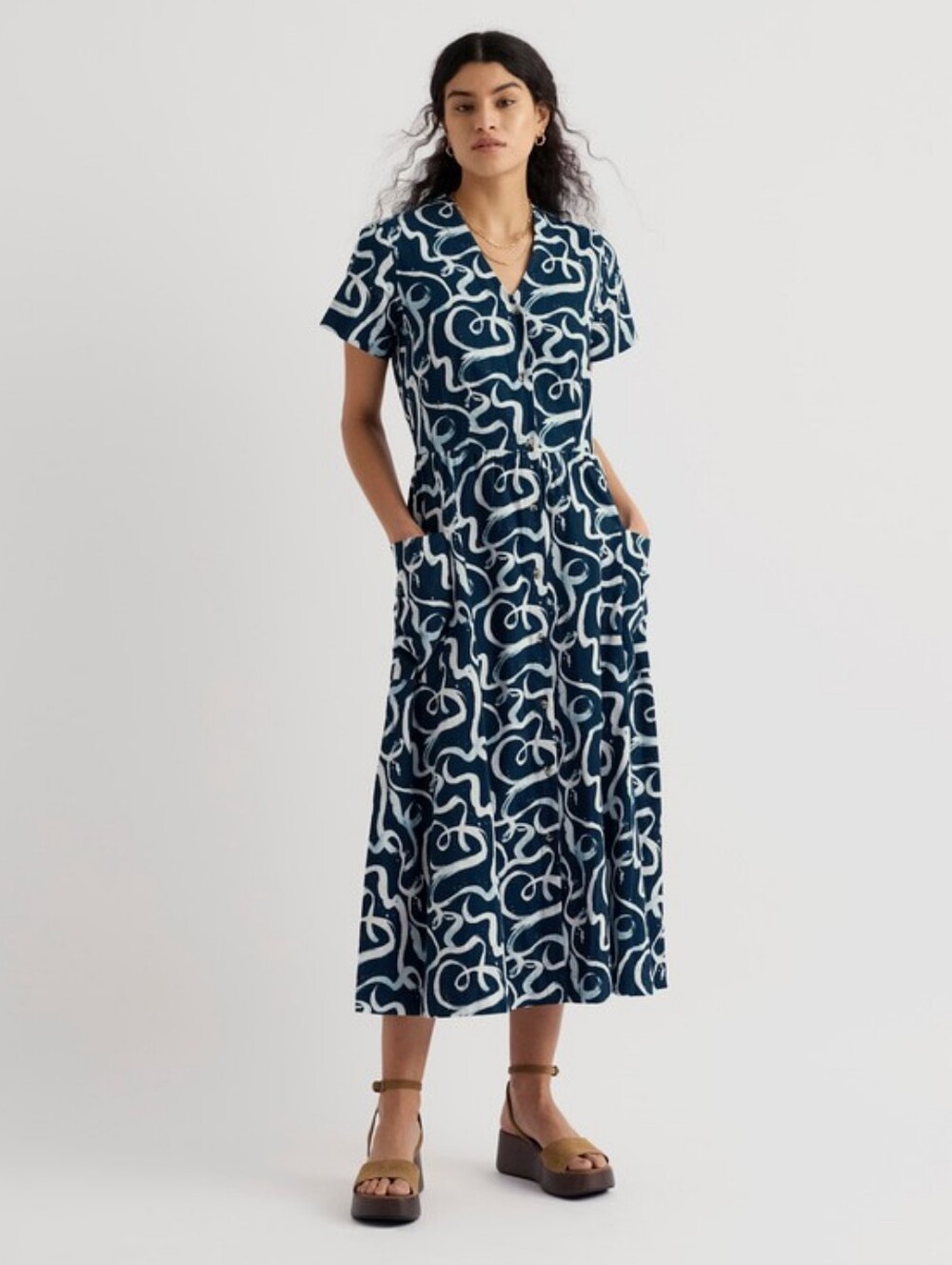 Seasalt Cornwall Navy Fowen Shirt Dress